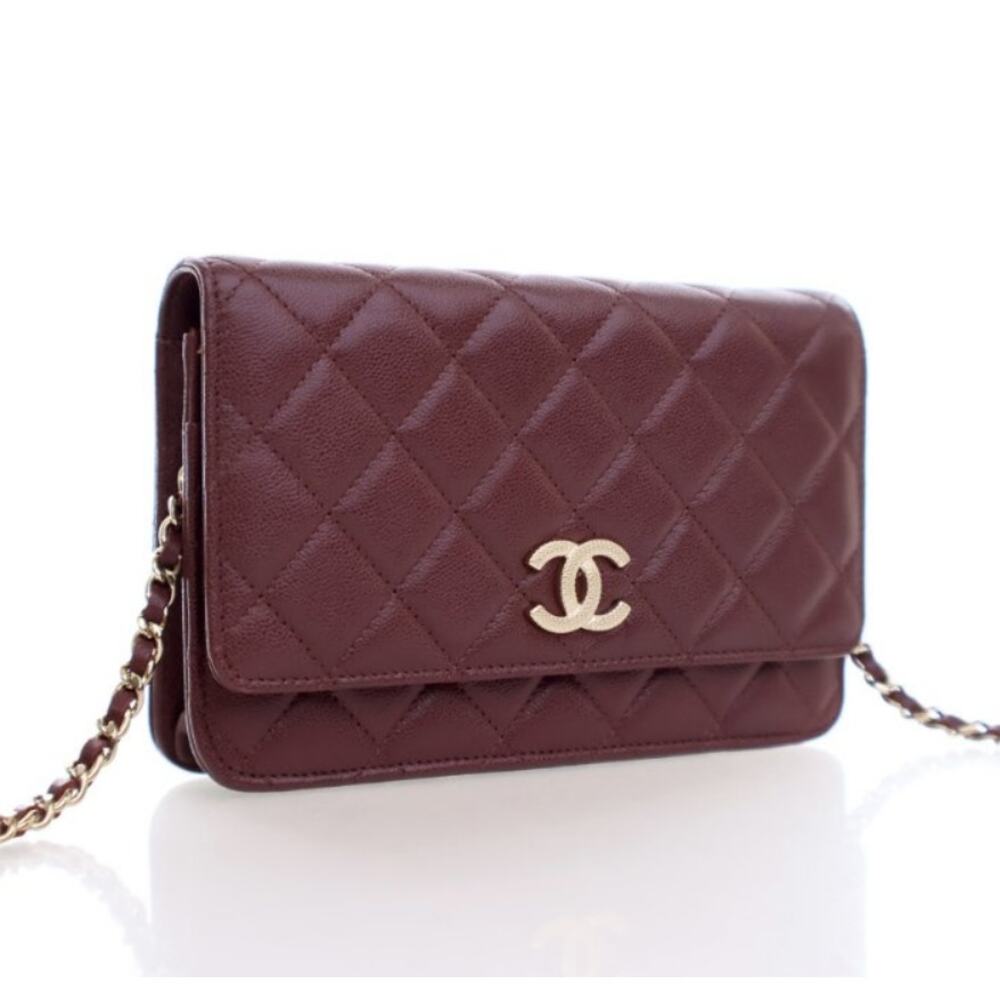 Chanel Burgundy Caviar Seasonal Wallet On Chain - Picture 14 of 14